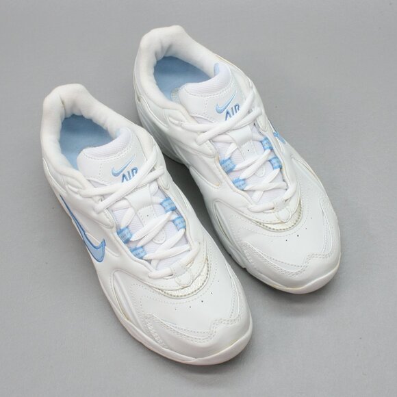 Nike Ladies 7 Air Monarch IV White Light Blue Running Tennis Gym Shoes Sneakers - Picture 6 of 12